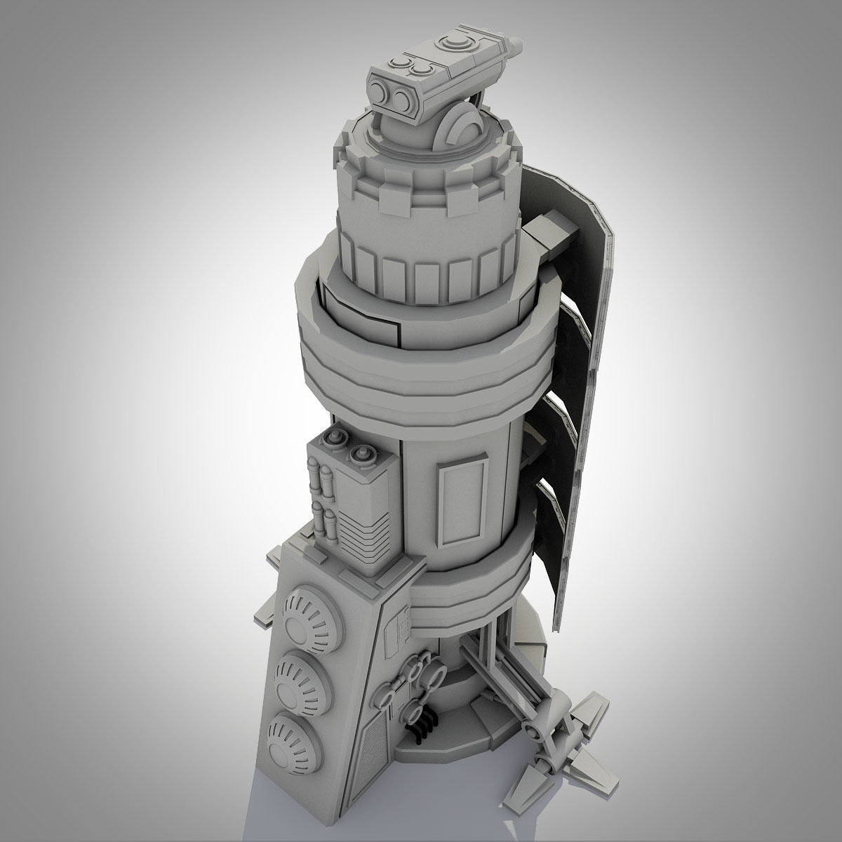 Sci-fi turrets collection  3D model_25