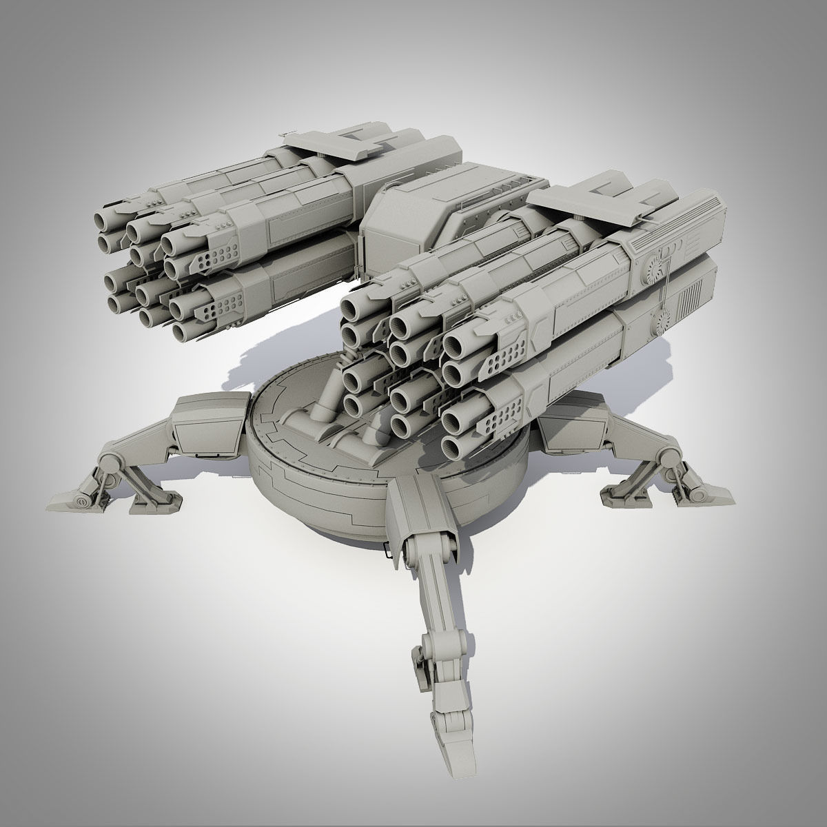 Sci-fi turrets collection  3D model_7