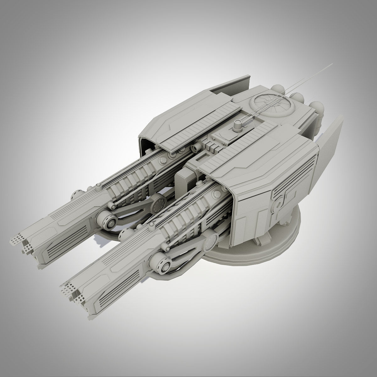 Sci-fi turrets collection  3D model_8