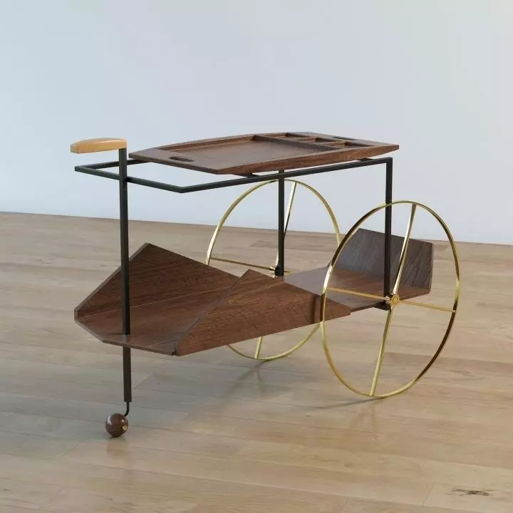 JZ Tea Trolley 3D model_0