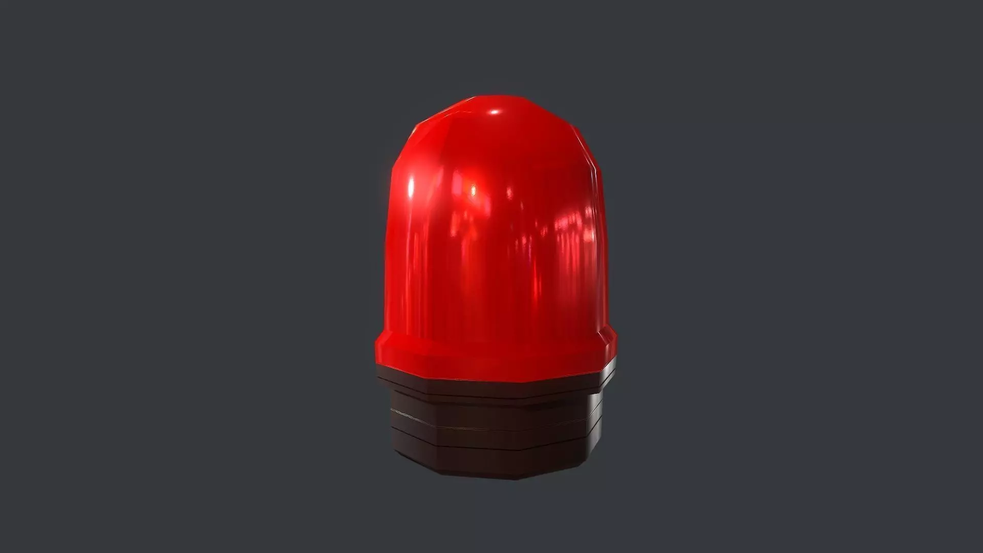 Warning Red Light Low-poly 3D model_0