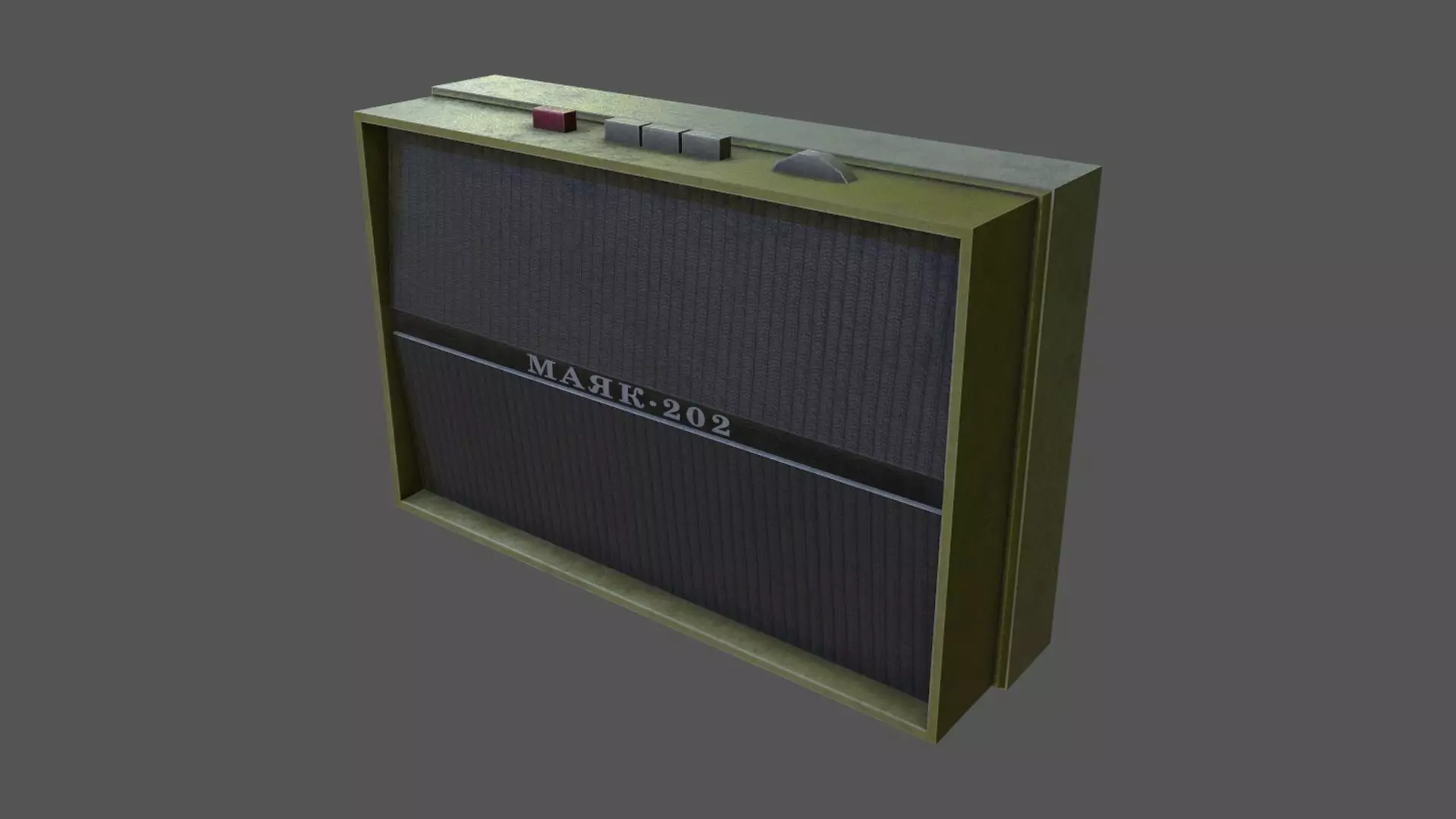 Retro Radio Low-poly 3D model_0