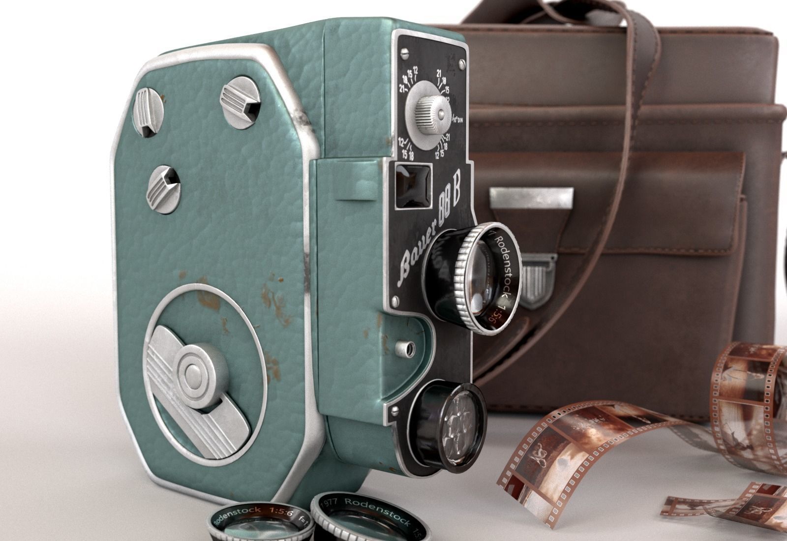 Vintage Bauer 88B Camera 3D model_3