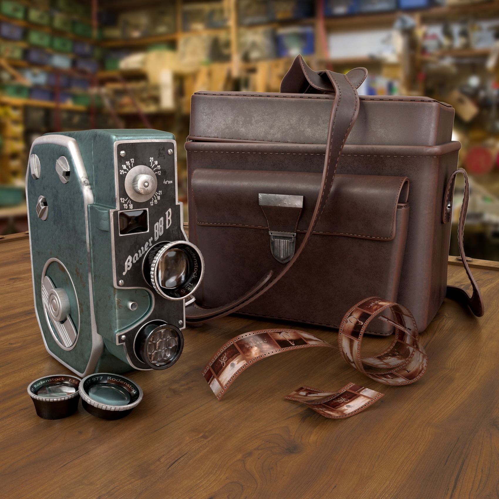 Vintage Bauer 88B Camera 3D model_2