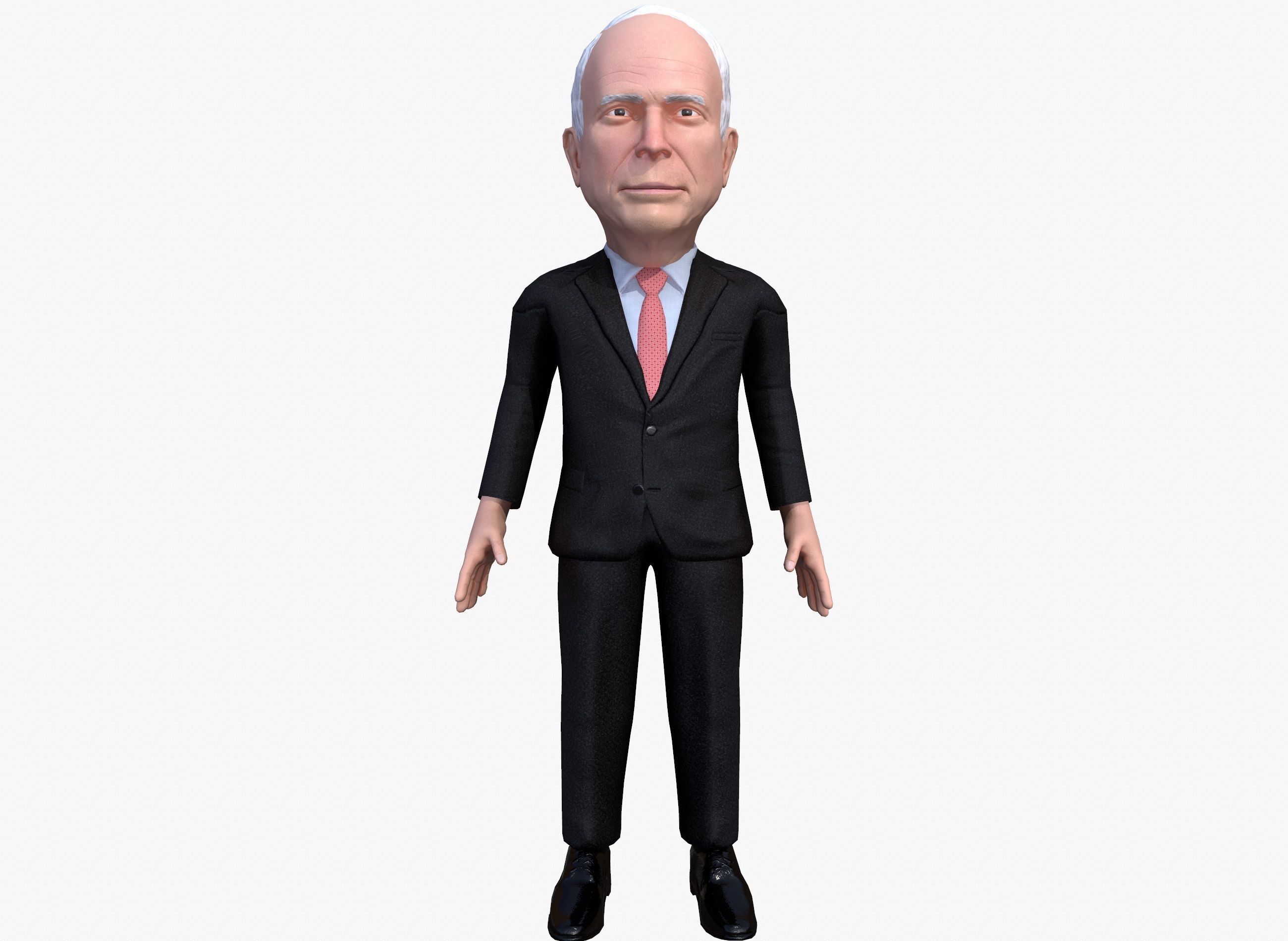 McJon Kane 3D caricature Low-poly 3D model_2