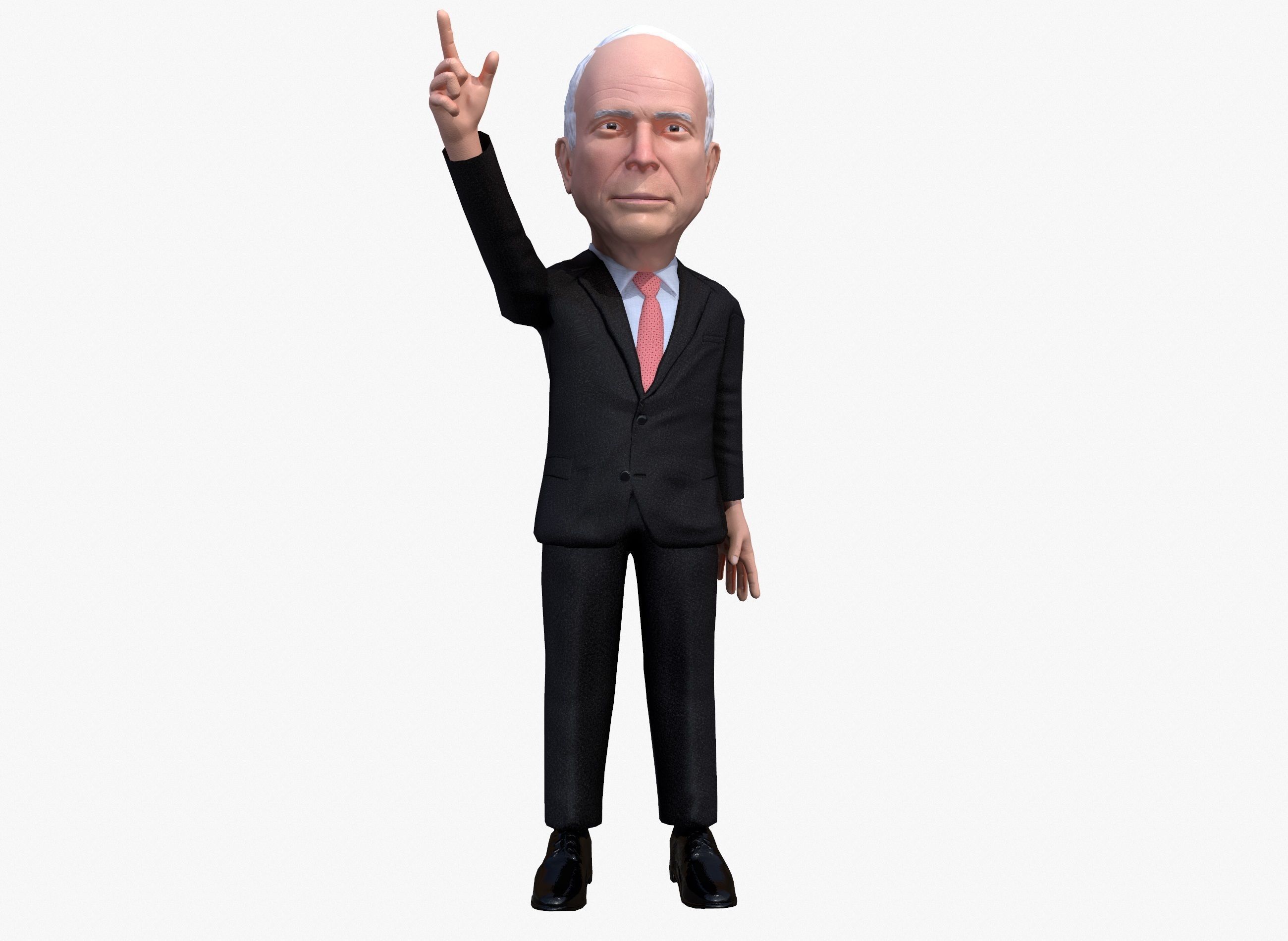 McJon Kane 3D caricature Low-poly 3D model_4