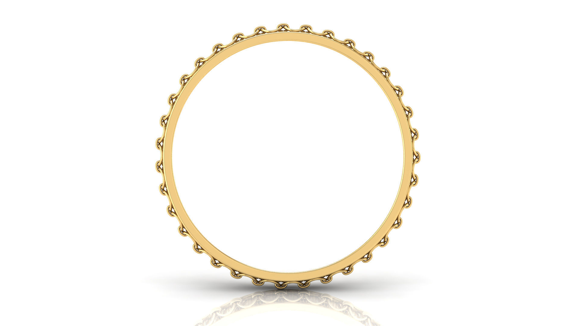 Bangle gold ring with intricate design 3D print model_2