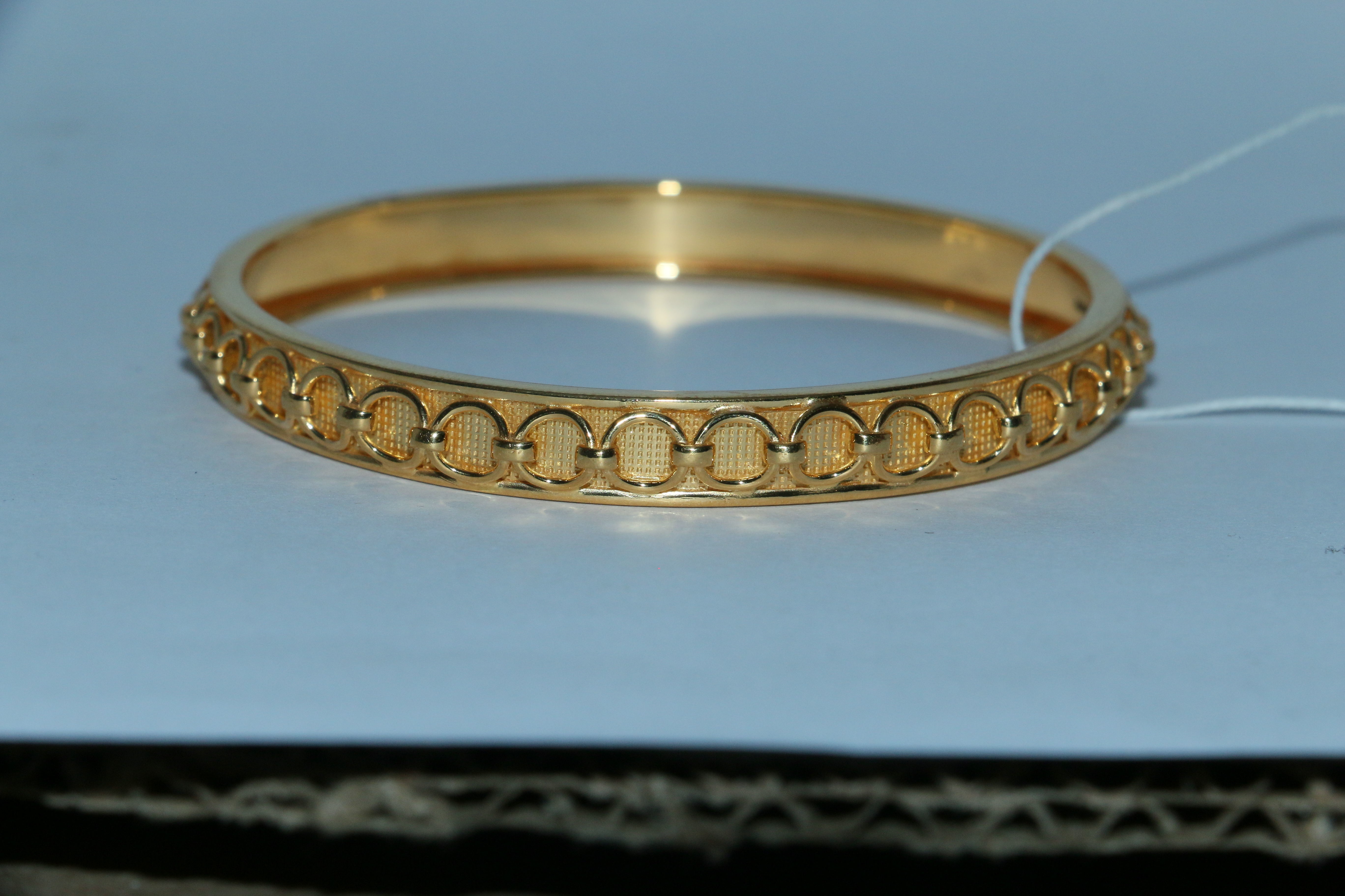 Bangle gold ring with intricate design 3D print model_5
