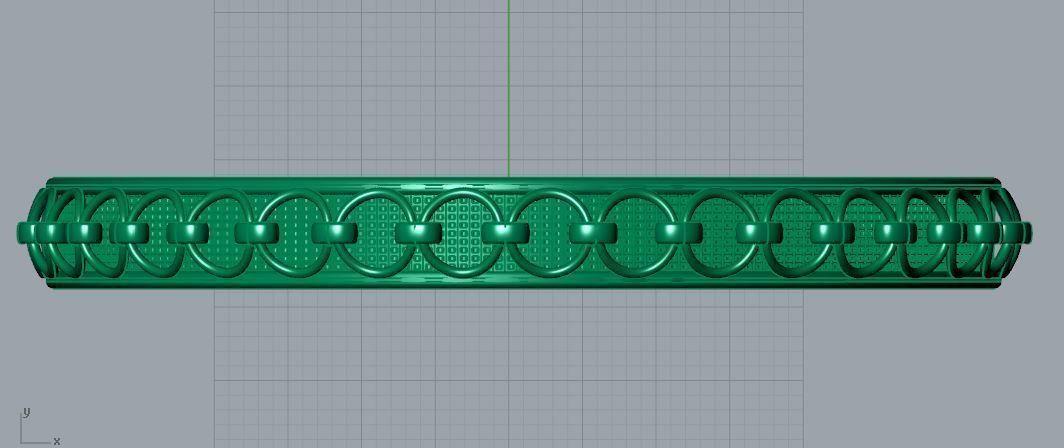 Bangle gold ring with intricate design 3D print model_4