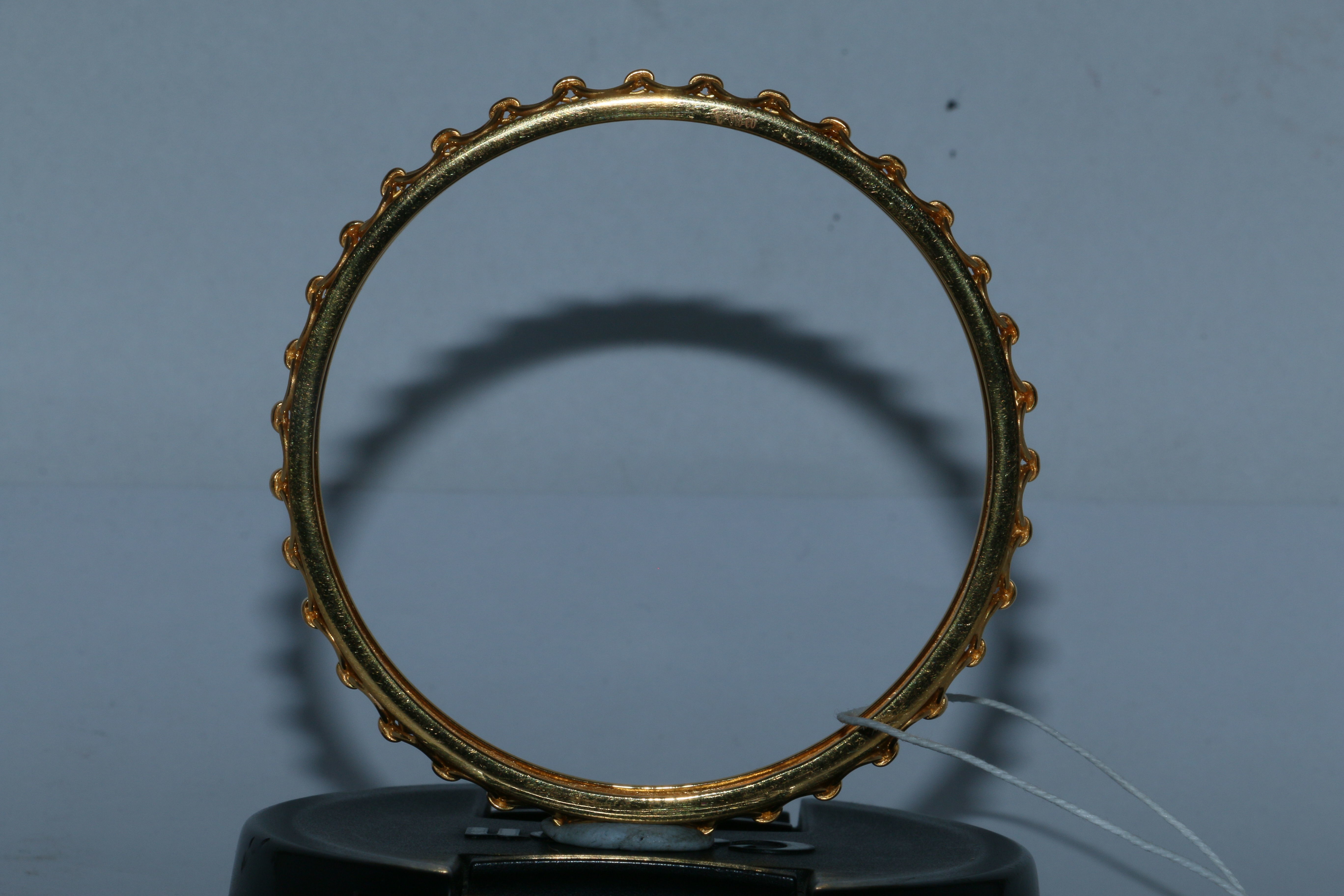 Bangle gold ring with intricate design 3D print model_6