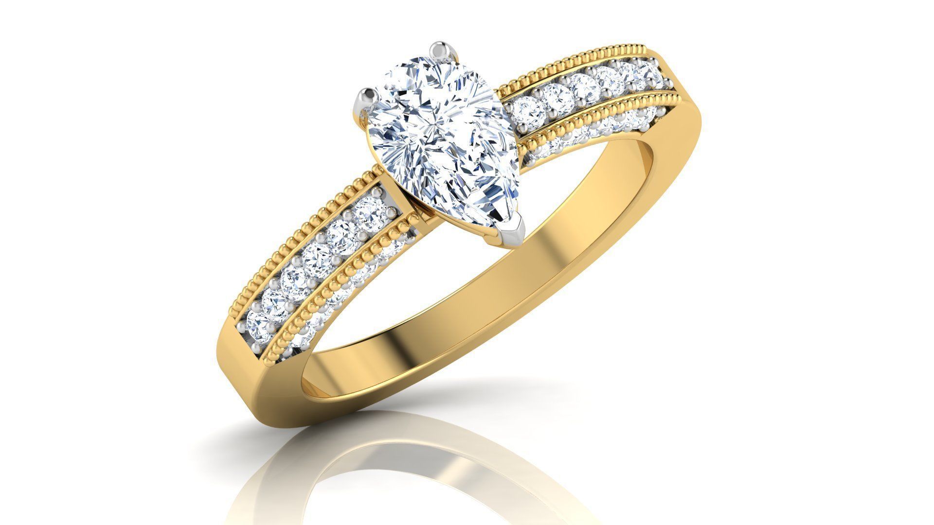 Beautiful Engagement Ring 3D print model_1