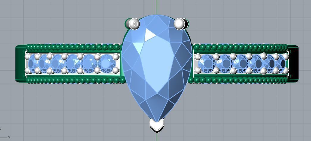 Beautiful Engagement Ring 3D print model_3