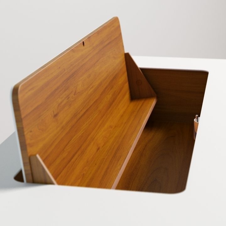 AK1330 modern desk with drawers 3D model_5