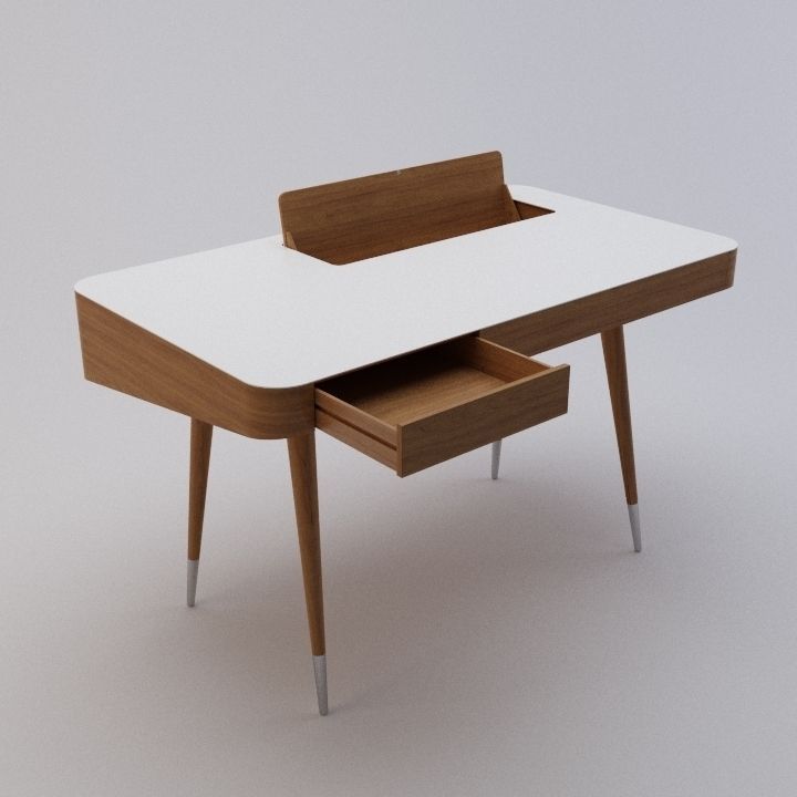 AK1330 modern desk with drawers 3D model_1