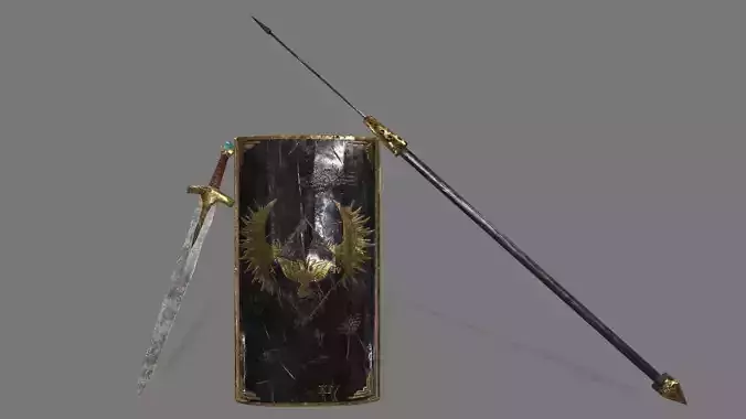 Rome  Worrior  Set 3 Low-poly 3D model