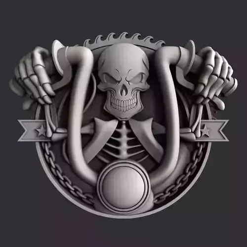 3d STL models for CNC skull motorcycle