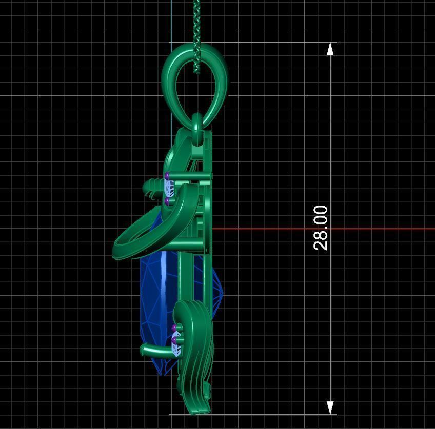 Lord Ganesh Shape Pendant 3D print model_4