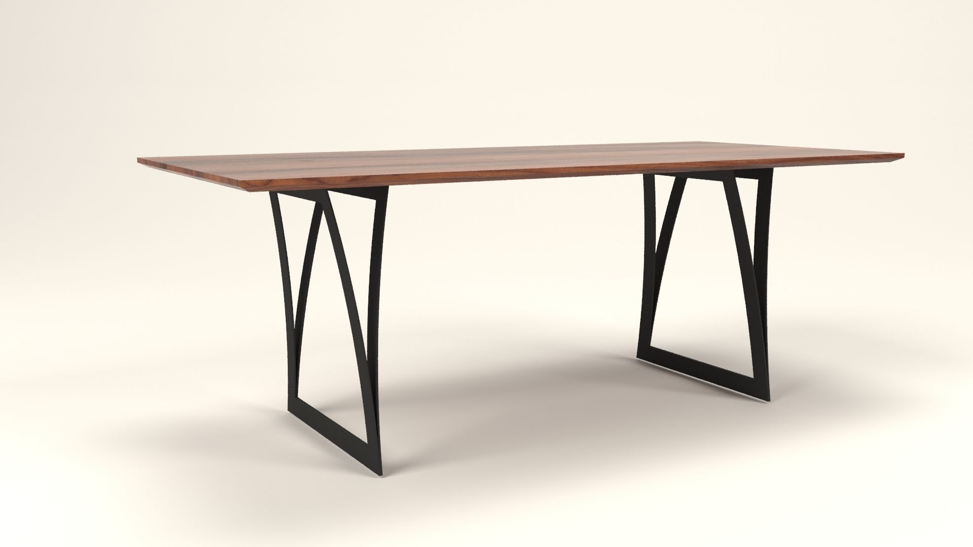 Irene wood table Low-poly 3D model_4
