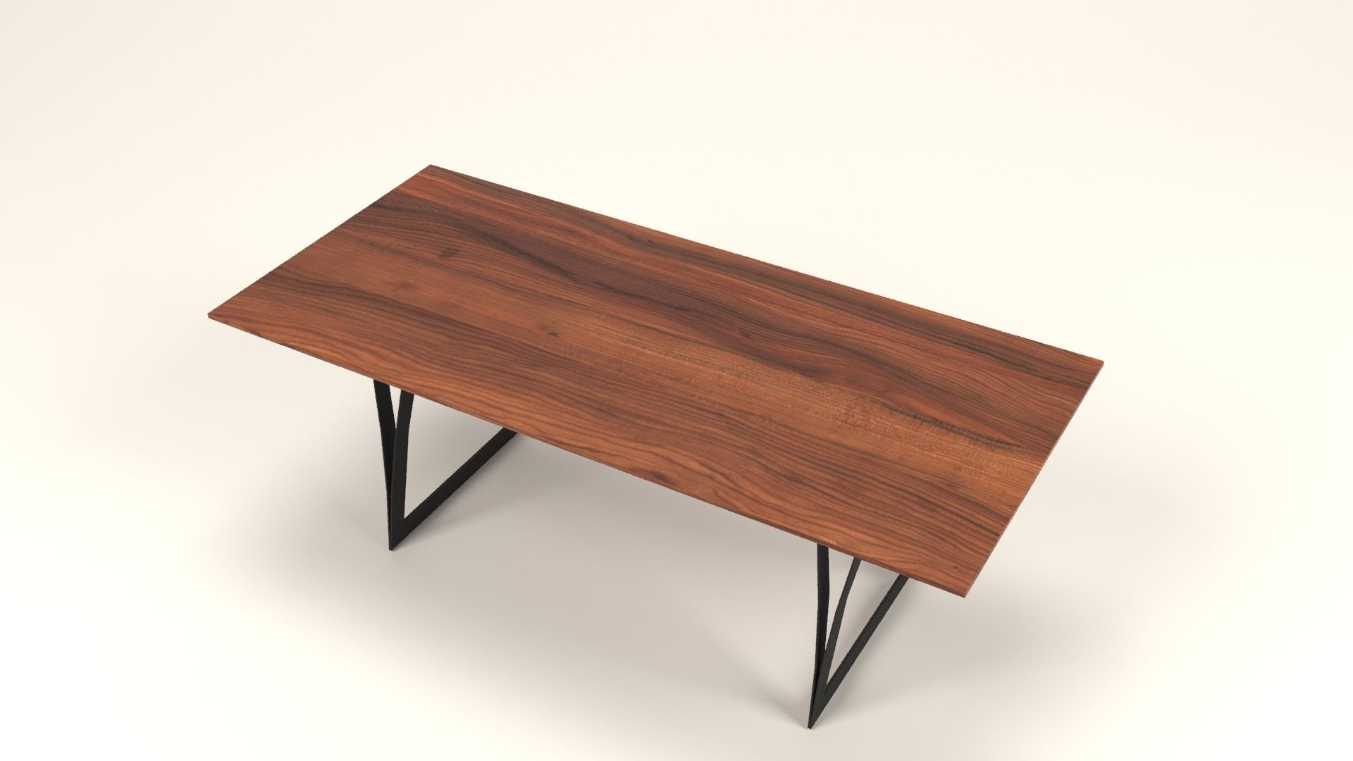 Irene wood table Low-poly 3D model_1