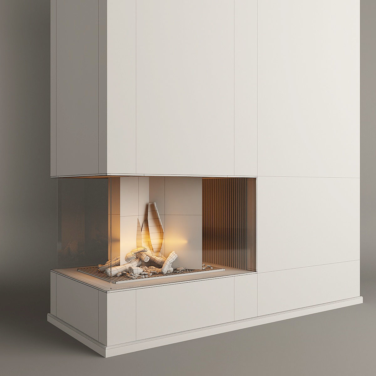 Fireplace 8 modern 3D model_5