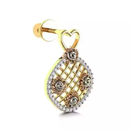 Golden Criscross Design Eartops With Diamonds 1