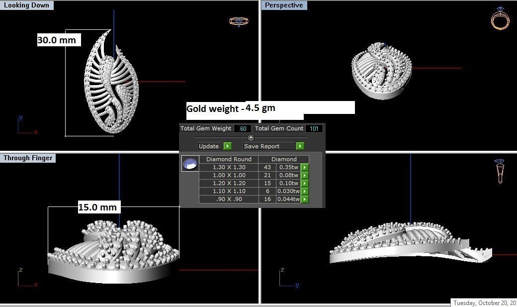 Gold Color Pendant With Diamonds 3D print model_5