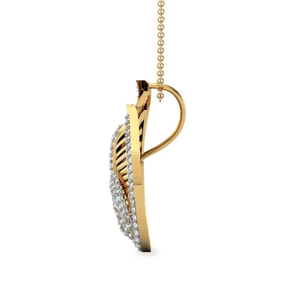 Gold Color Pendant With Diamonds 3D print model_2