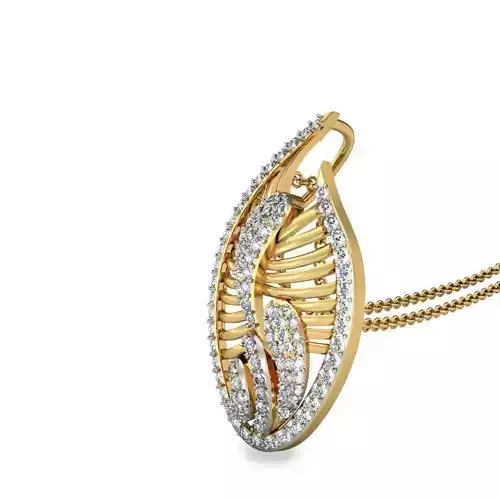 Gold Color Pendant With Diamonds