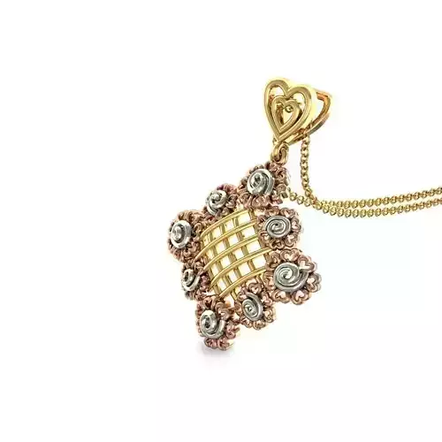 Golden Criscross Design Pendant 