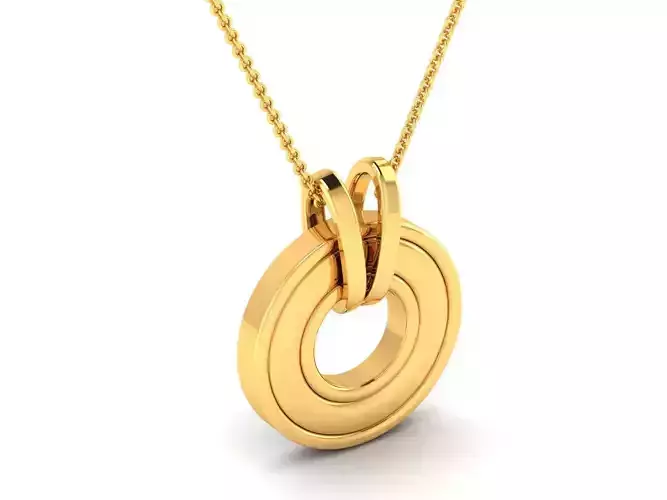 Gold Color Round Shaped Pendant