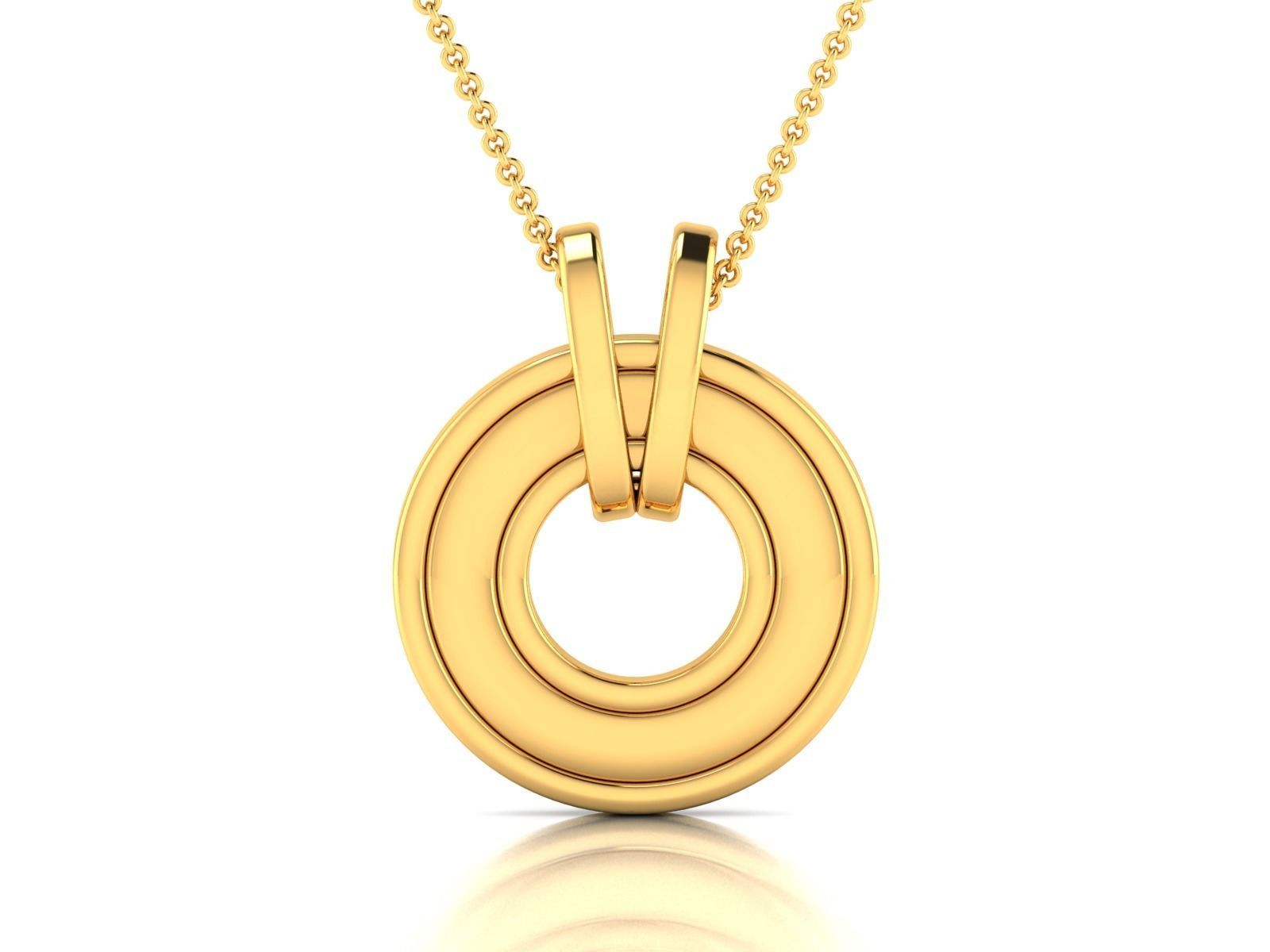 Gold Color Round Shaped Pendant 3D print model_3