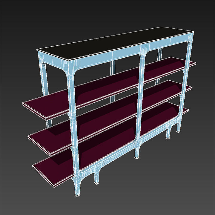 Bibliotheque Basse shelf 3D model_2