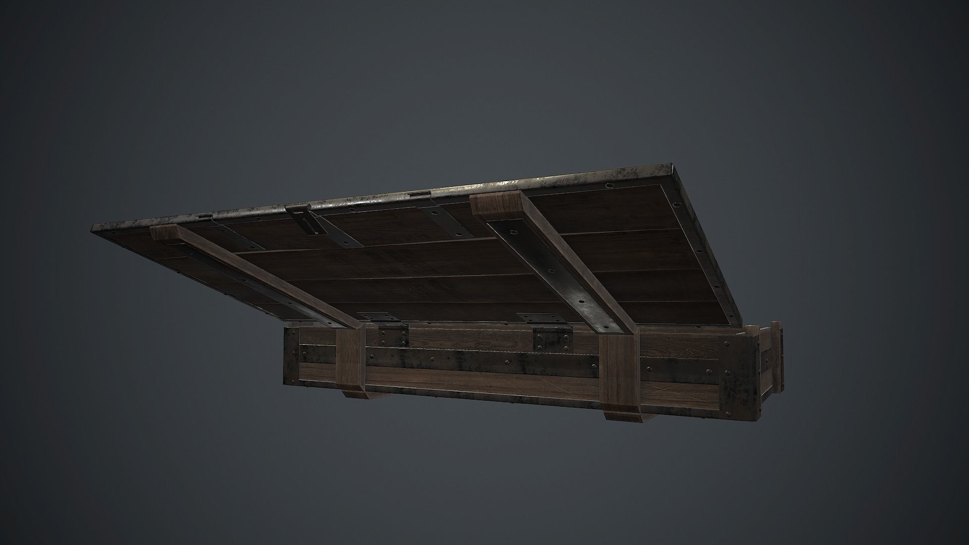 Wooden Weapon Case 2 PBR Game Ready Low-poly 3D model_14