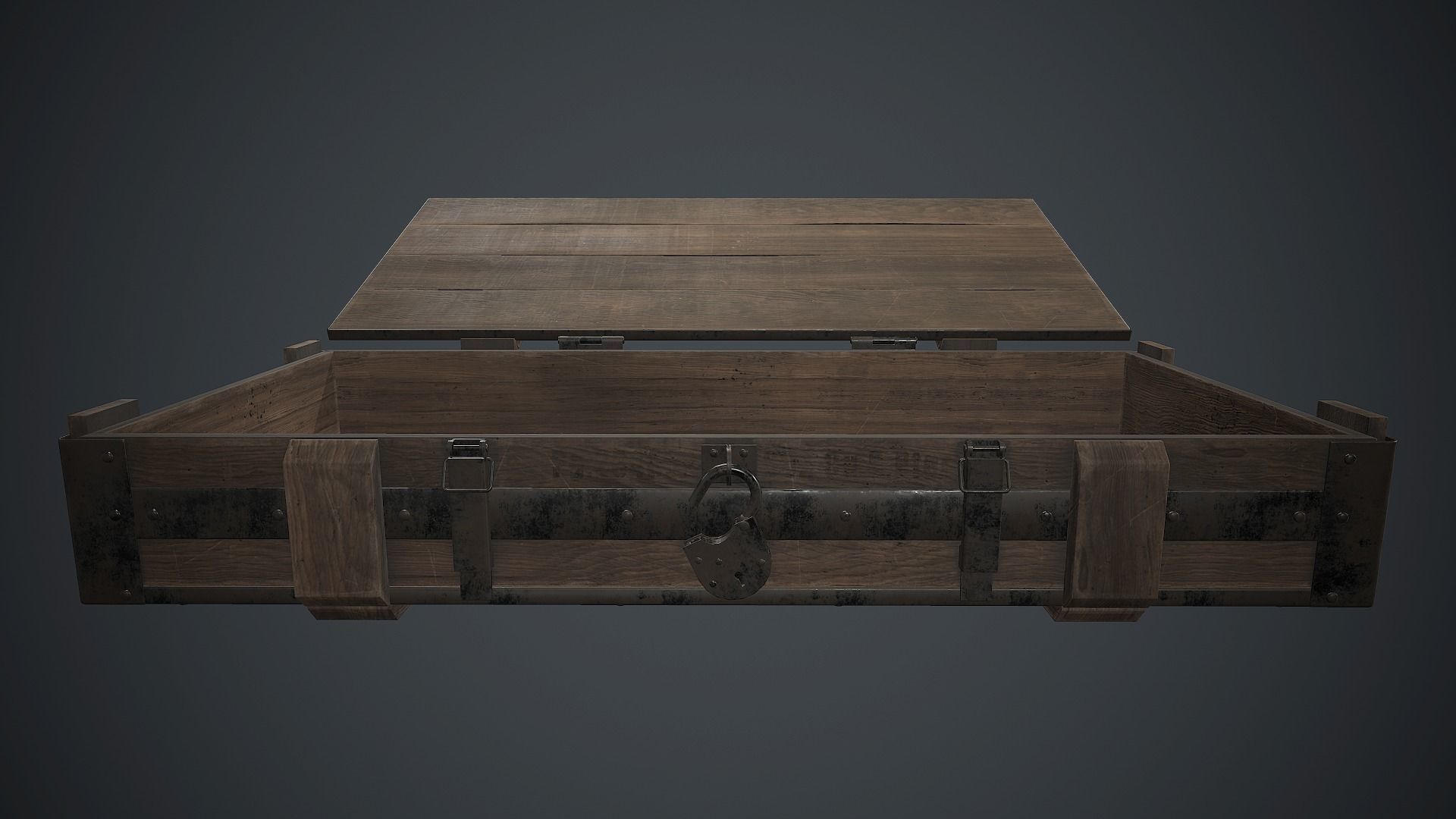 Wooden Weapon Case 2 PBR Game Ready Low-poly 3D model_10