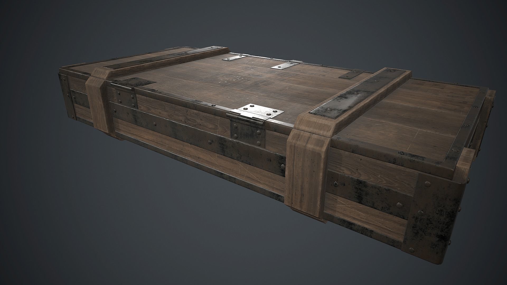 Wooden Weapon Case 2 PBR Game Ready Low-poly 3D model_8