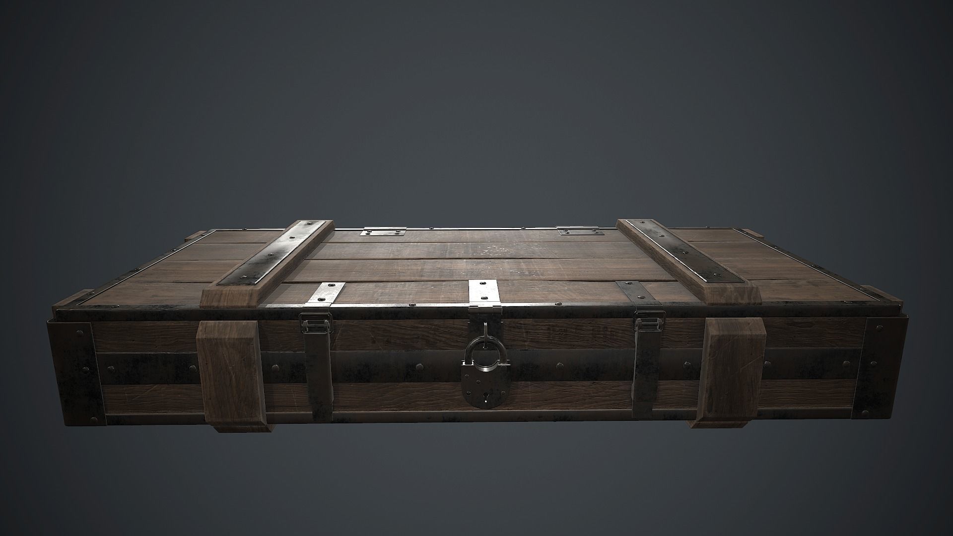 Wooden Weapon Case 2 PBR Game Ready Low-poly 3D model_9