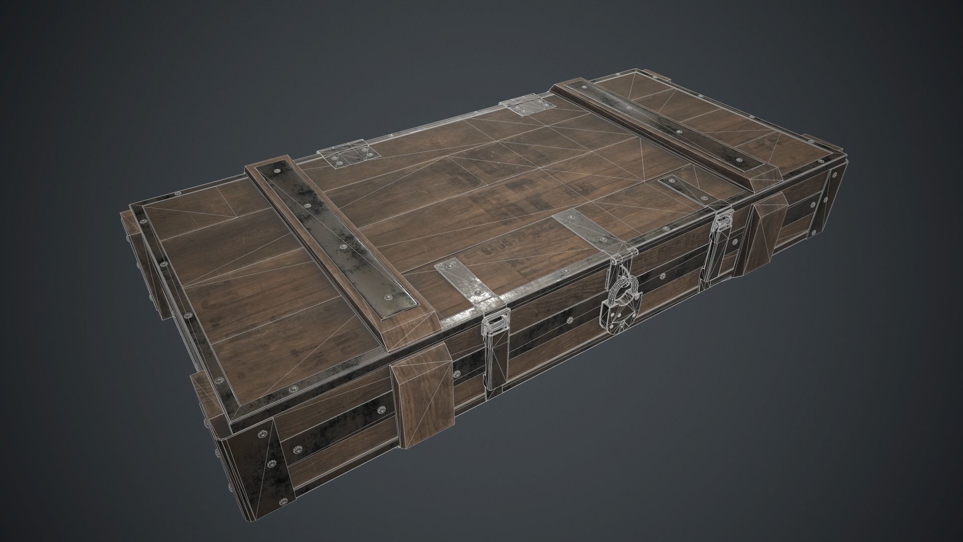 Wooden Weapon Case 2 PBR Game Ready Low-poly 3D model_13