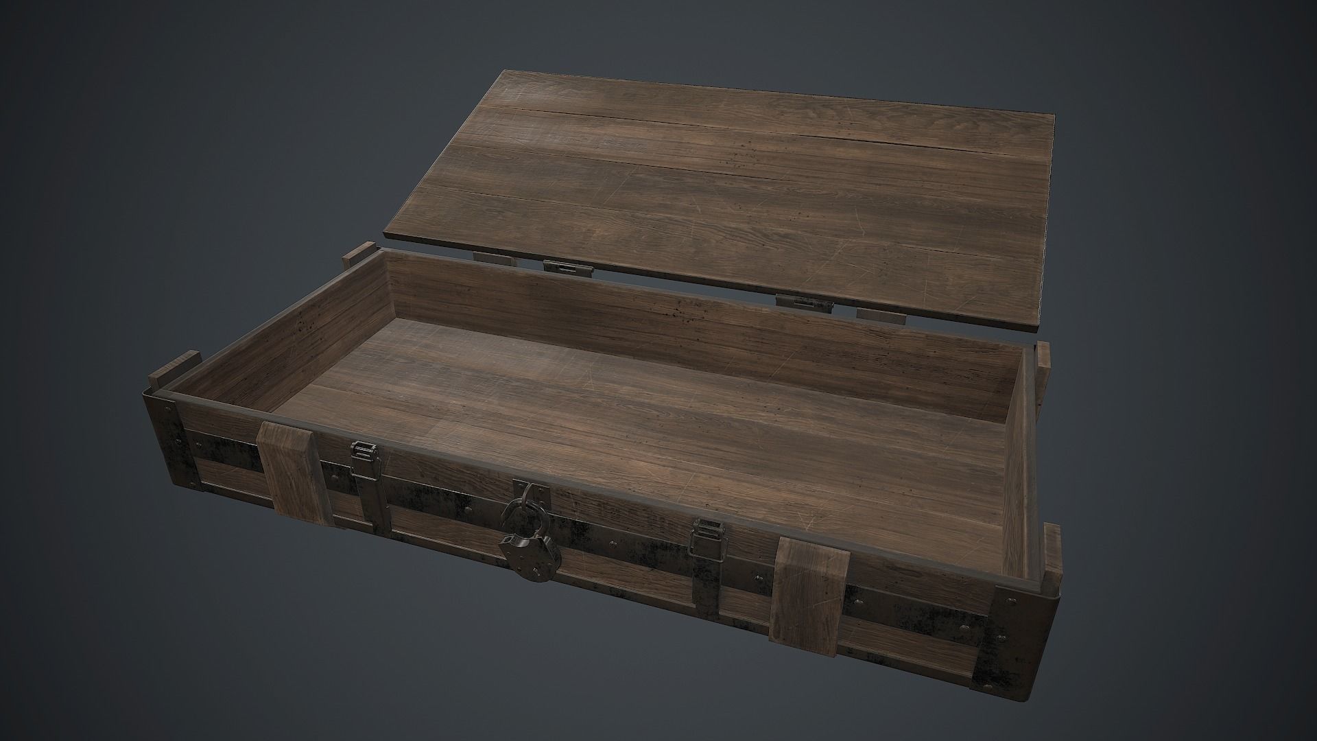 Wooden Weapon Case 2 PBR Game Ready Low-poly 3D model_12