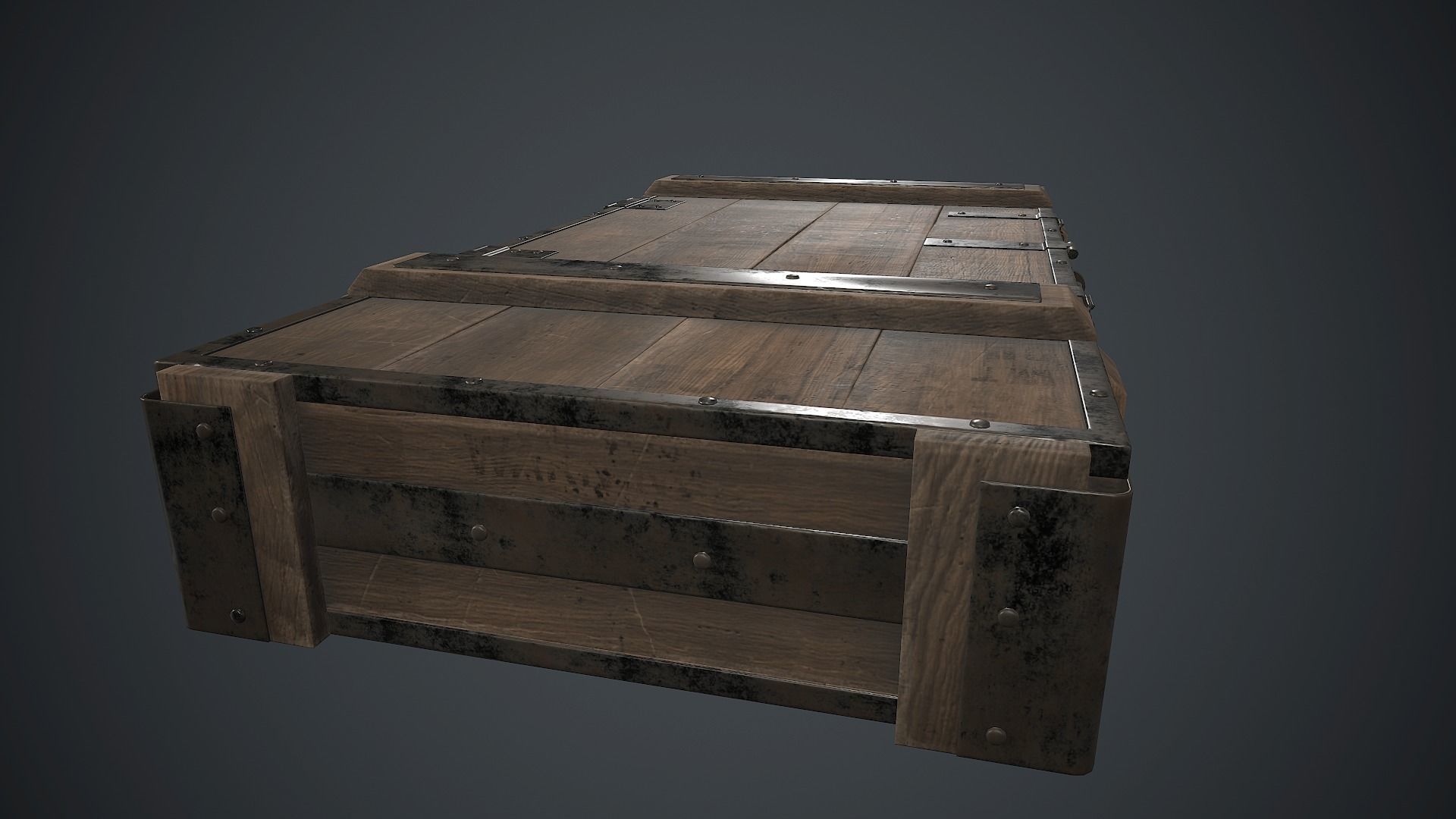 Wooden Weapon Case 2 PBR Game Ready Low-poly 3D model_7