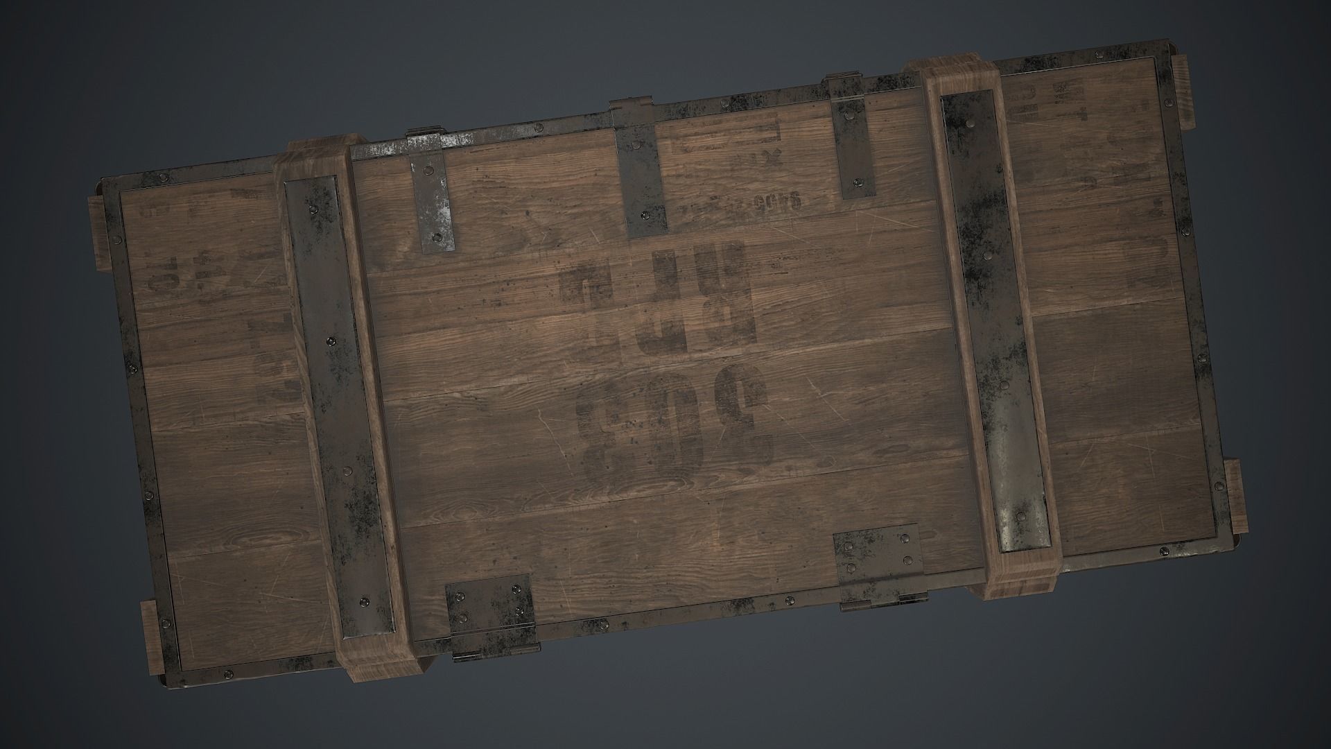 Wooden Weapon Case 2 PBR Game Ready Low-poly 3D model_11