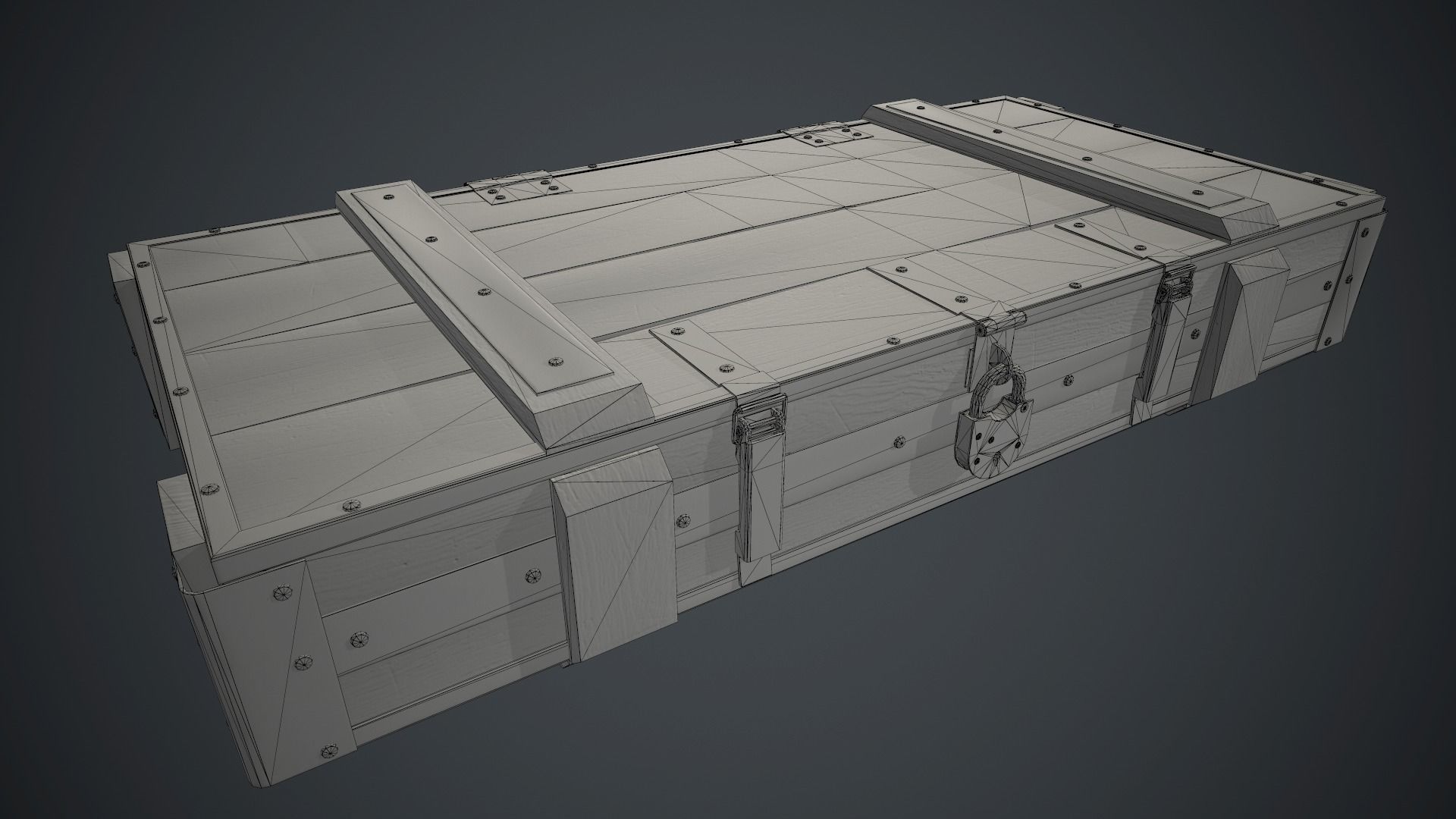 Wooden Weapon Case 2 PBR Game Ready Low-poly 3D model_18