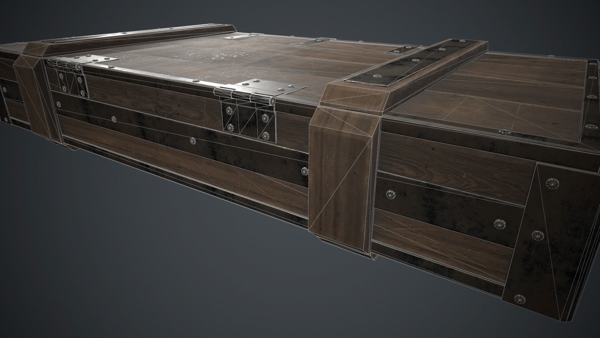 Wooden Weapon Case 2 PBR Game Ready Low-poly 3D model_17