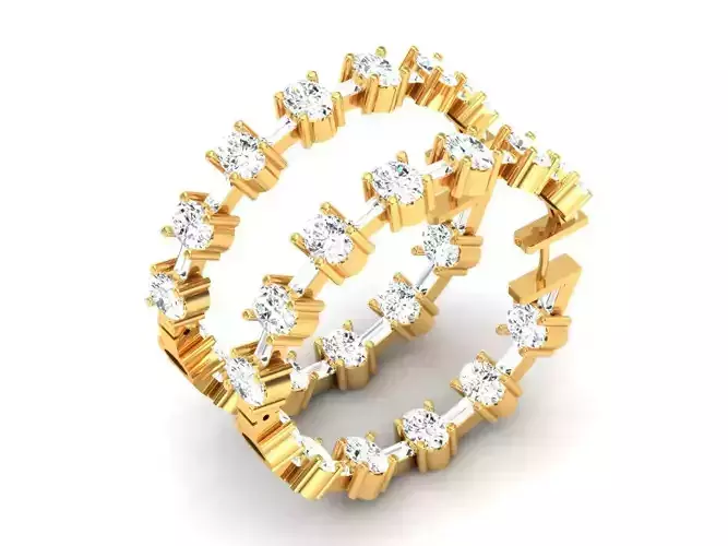 Modern Golden Earrings With Diamonds  1