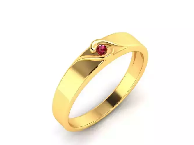 Gold Color Wedding Ring with Gemstone