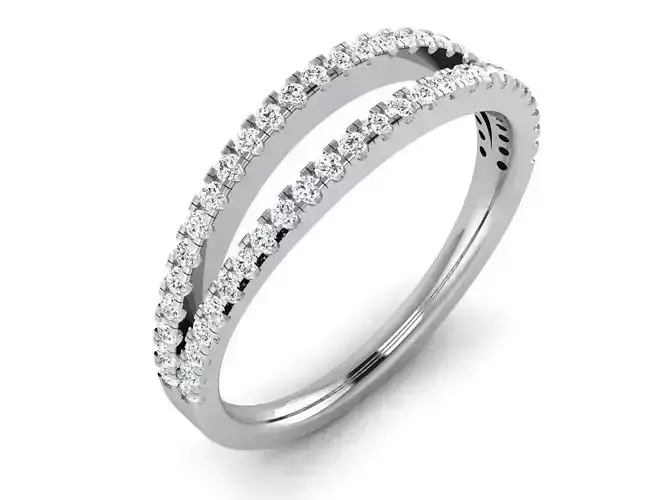 2 Line Engagement Ring With Diamond 1 3D print model