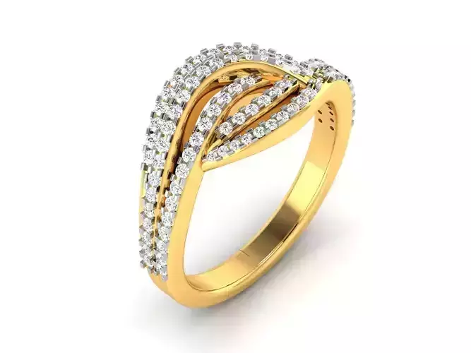 Spiral Gold Color Engagement Ring With Diamonds 4