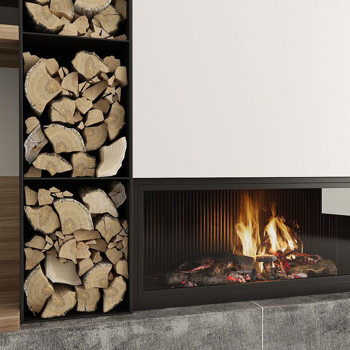 Fireplace Set 11 3D model_7