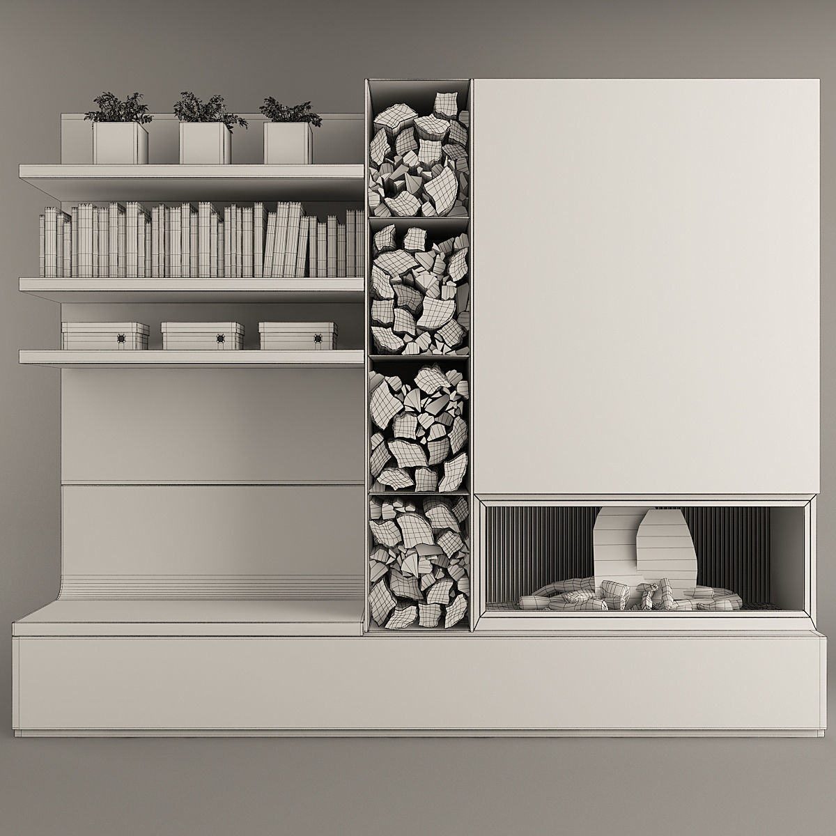 Fireplace Set 11 3D model_8