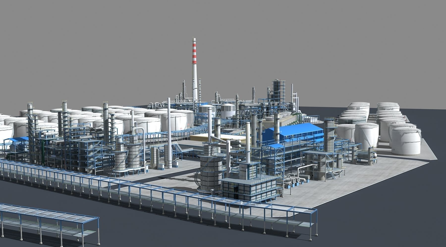 Refinery oil Low-poly 3D model_2