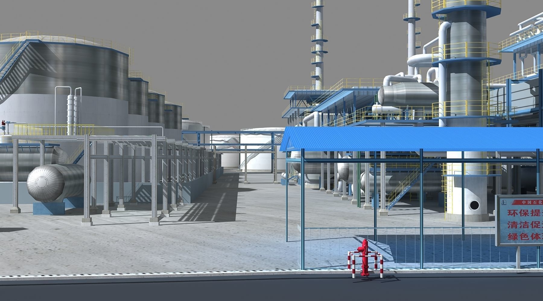 Refinery oil Low-poly 3D model_14